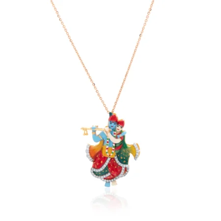 Adorned Radha Krishna Diamond Pendant