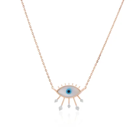 Celestial Vision Evil Eye Diamond Lariat Necklace with chain