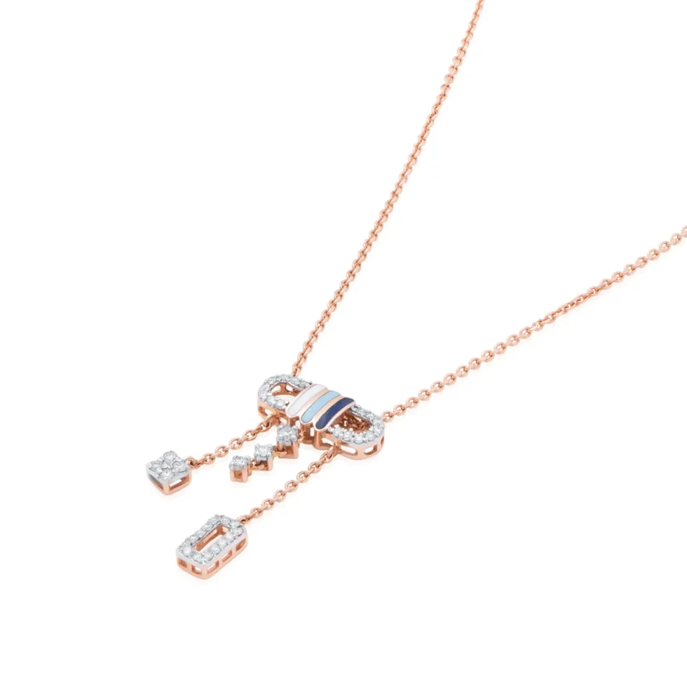 The Scale Of Harmony ,a Mesmerizing Dangling Diamond Lariat Necklace