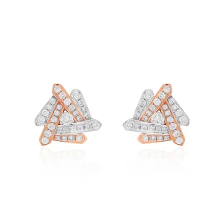 Glamorous Dual Tone Diamond Tops Earrings For Women