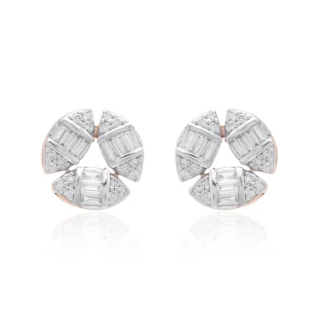 Geomatric Floral Diamond Tops Earrings For Refined Elegance