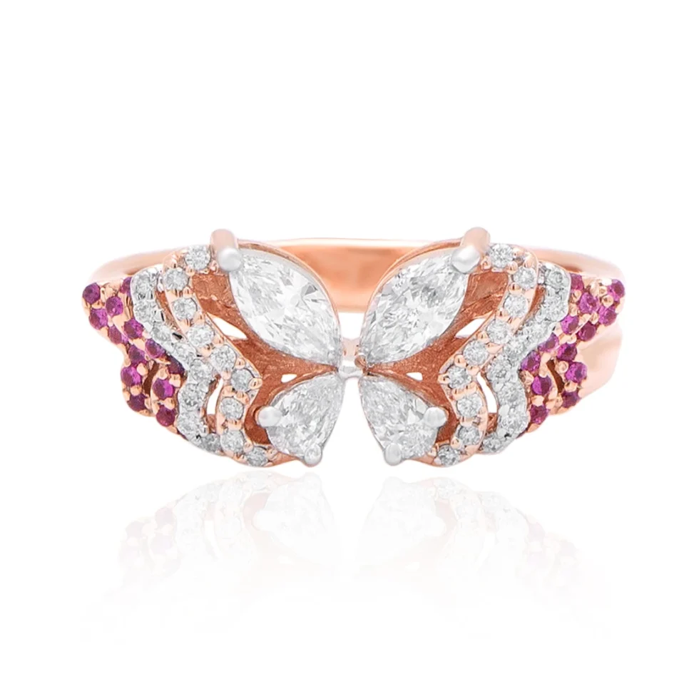 Charm Of A Sparkling Butterfly Diamond Ring