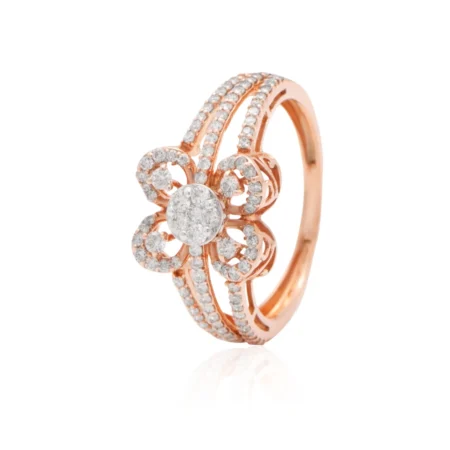 Forever Blooming Rose Gold Diamond Ring For Women