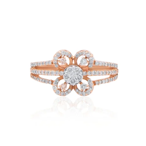 Forever Blooming Rose Gold Diamond Ring For Women