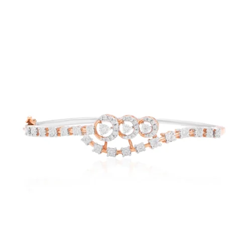 Bold Sharp Gussets Gold and Diamond Bracelet