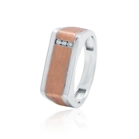 Dual-Tone Diamond Ring For Men