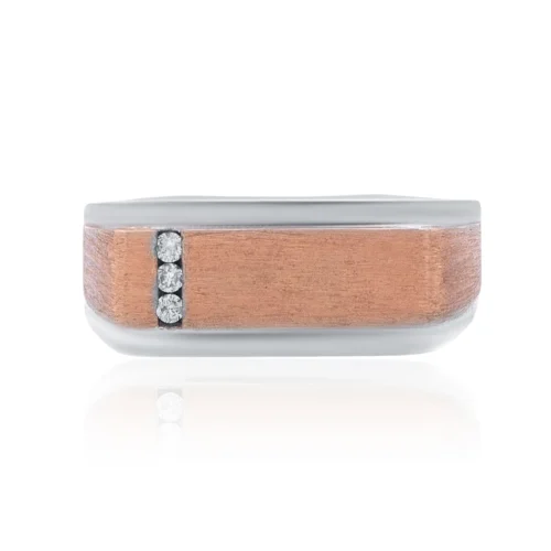 Dual-Tone Diamond Ring For Men