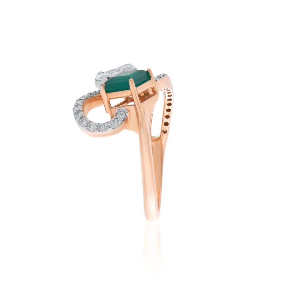 Princess Vintage Green Diamond Ring For Women