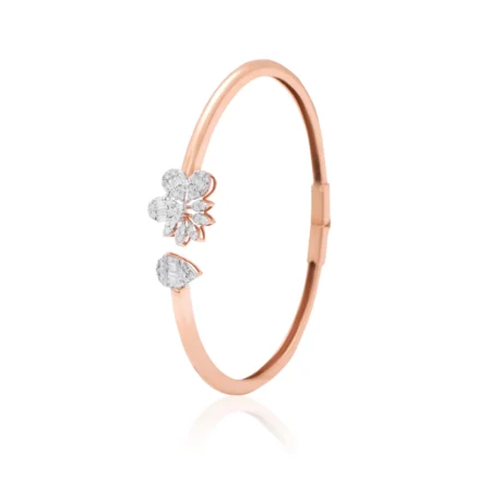 Diamond Studded Floral Bracelet