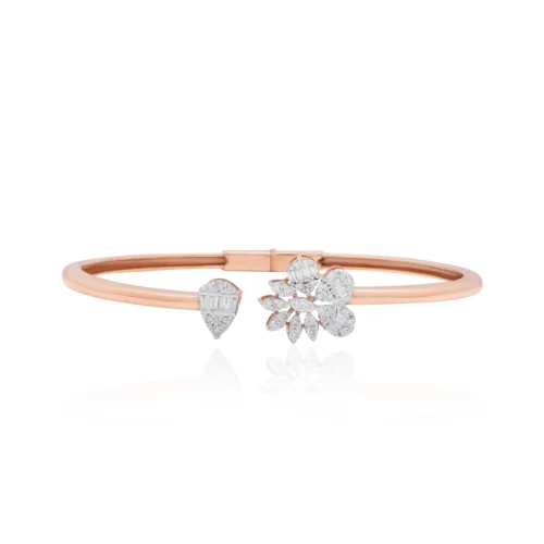 Diamond Studded Floral Bracelet