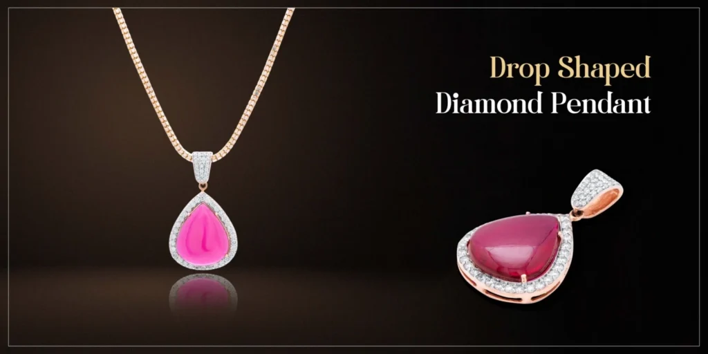 Dropped Shape Diamond Pendant