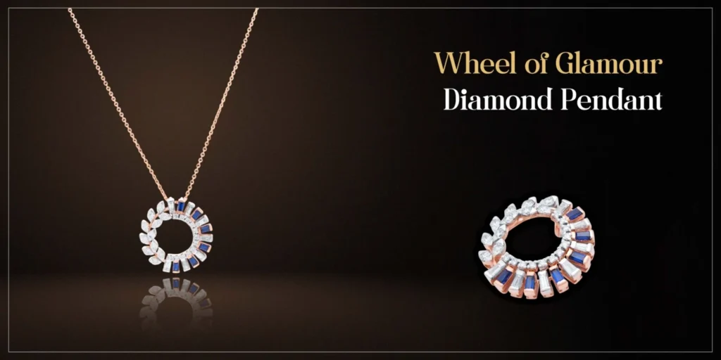 Wheel of Glamour Color Stone Diamond Pendant