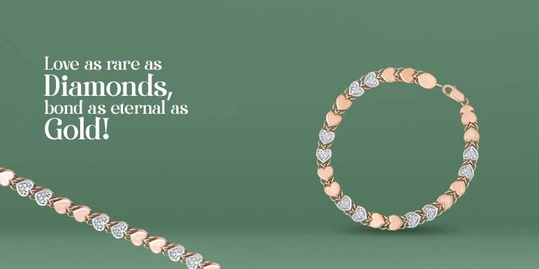 Embellished Heart Rose Gold Link Bracelet