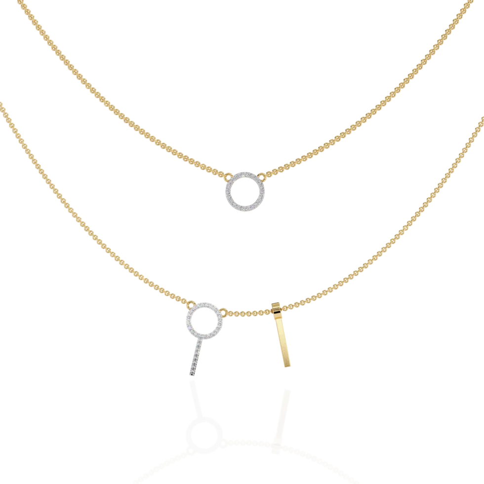 Linear Loop Necklace In Yellow Gold