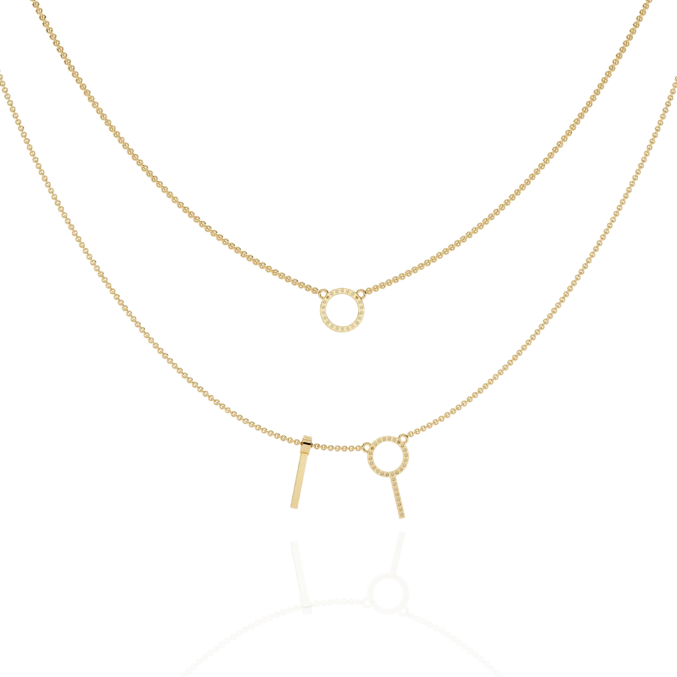 Linear Loop Necklace In Yellow Gold