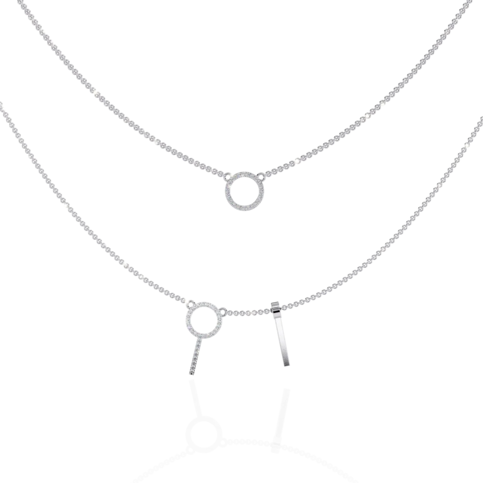 Linear Loop Necklace In White Gold