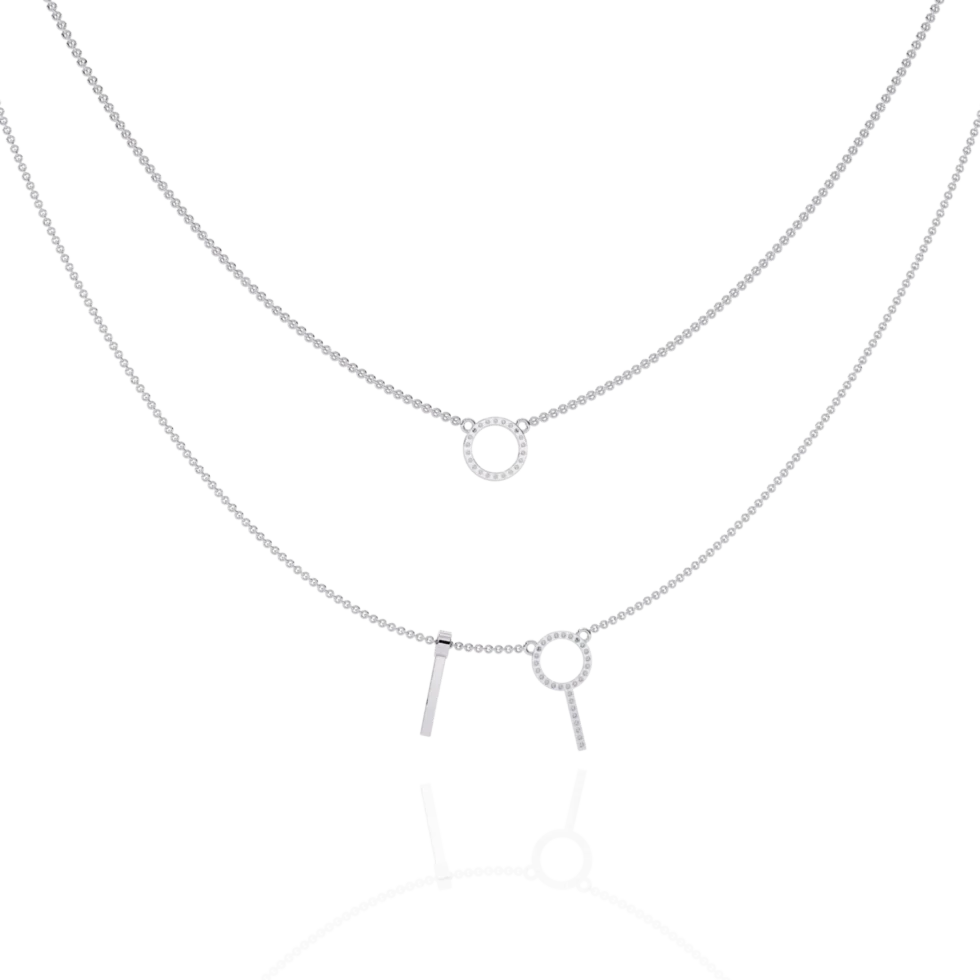 Linear Loop Necklace In White Gold
