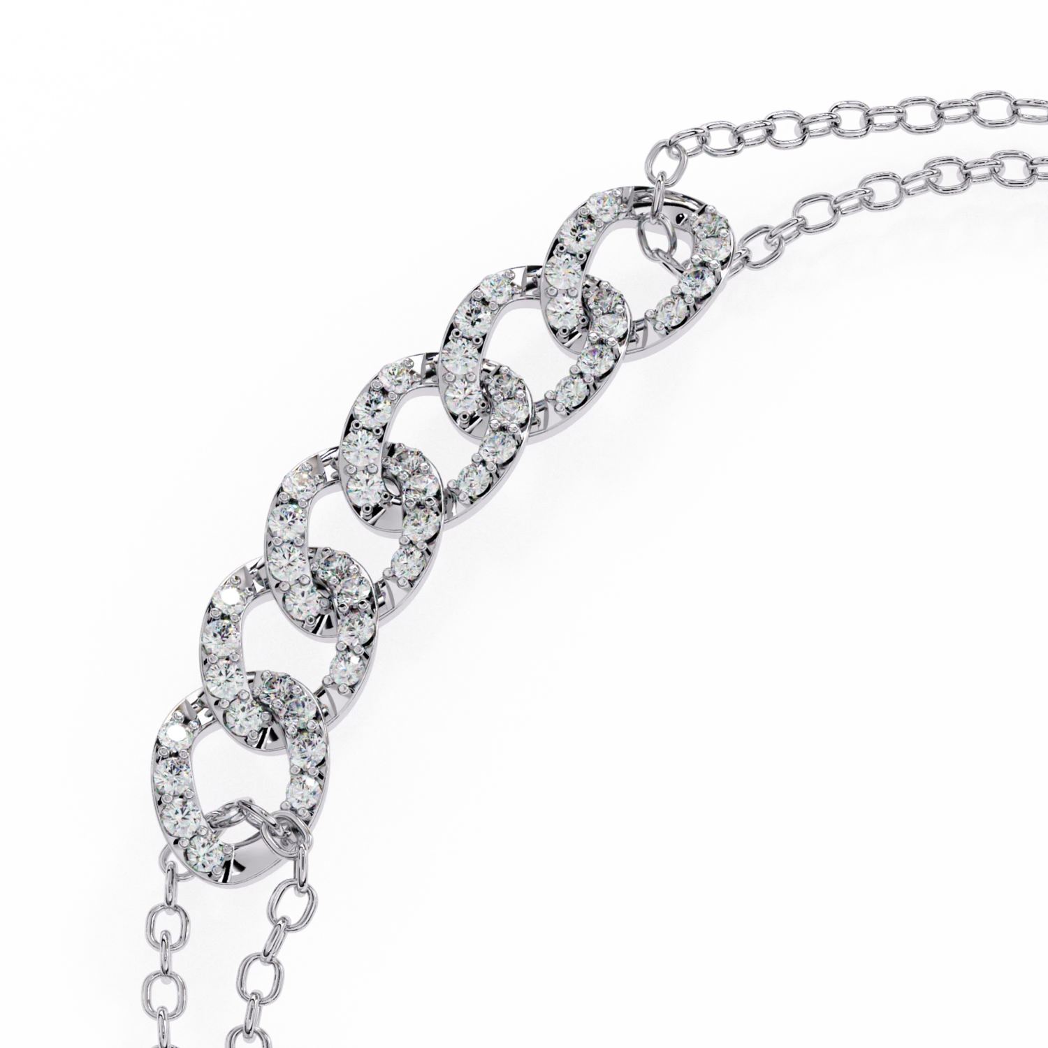 Double Chain Bracelet With Embellished Links