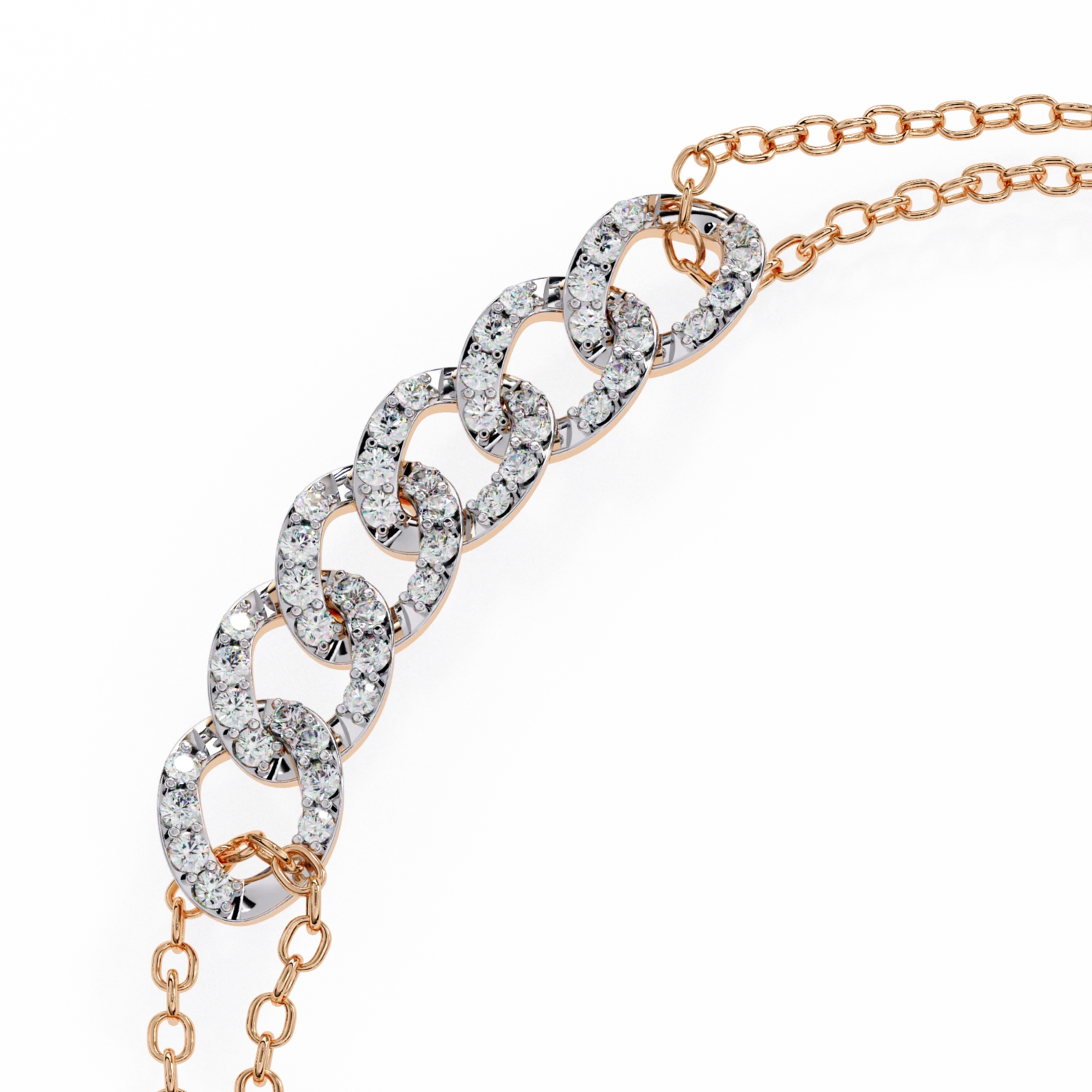 Double Chain Bracelet With Embellished Links