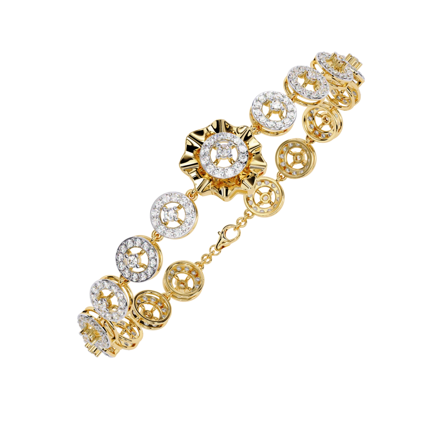 Geometric Disc Link Bracelet