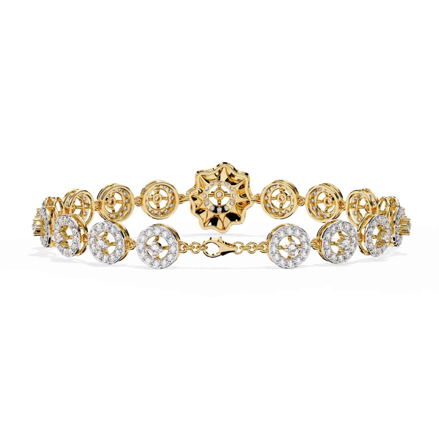 Geometric Disc Link Bracelet