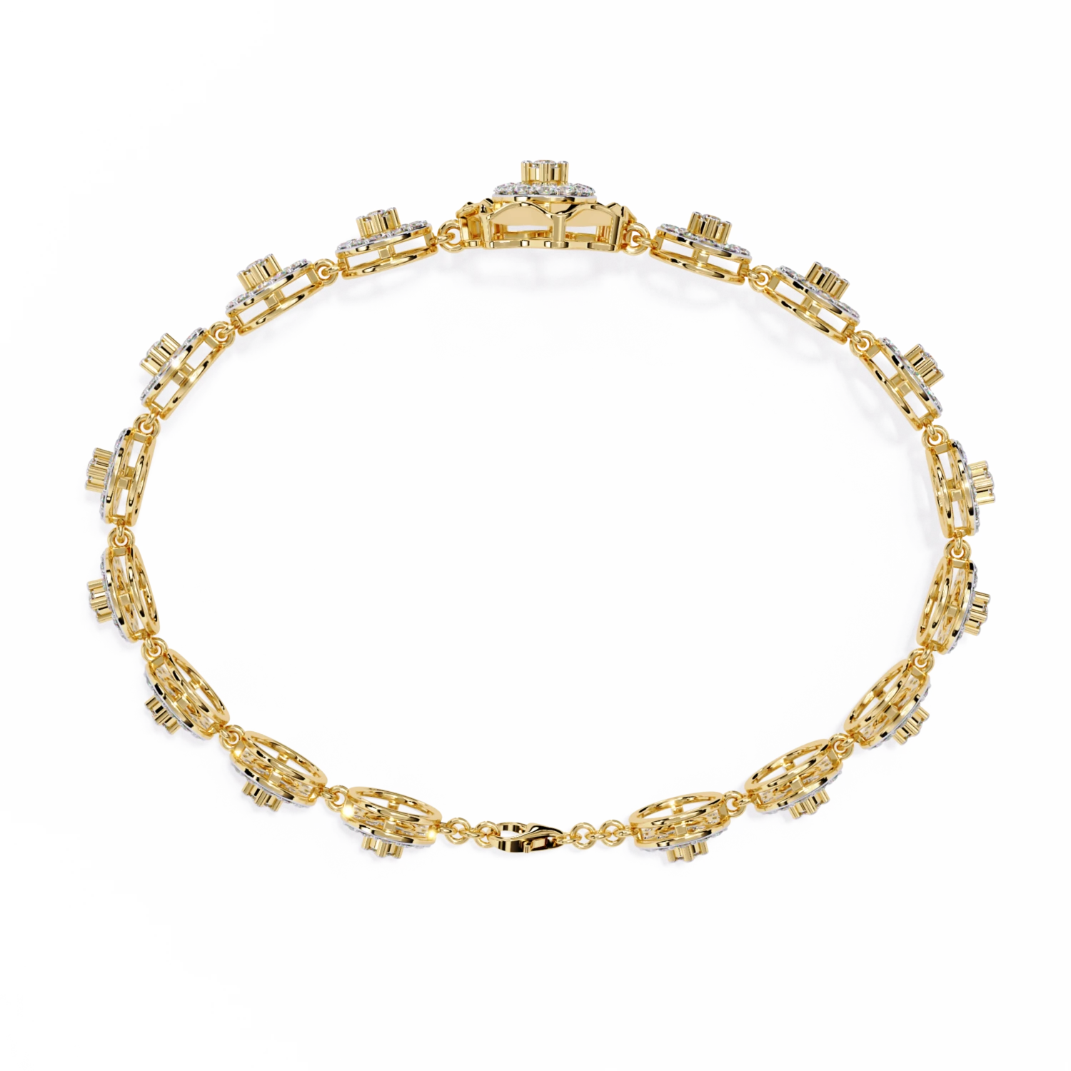 Geometric Disc Link Bracelet
