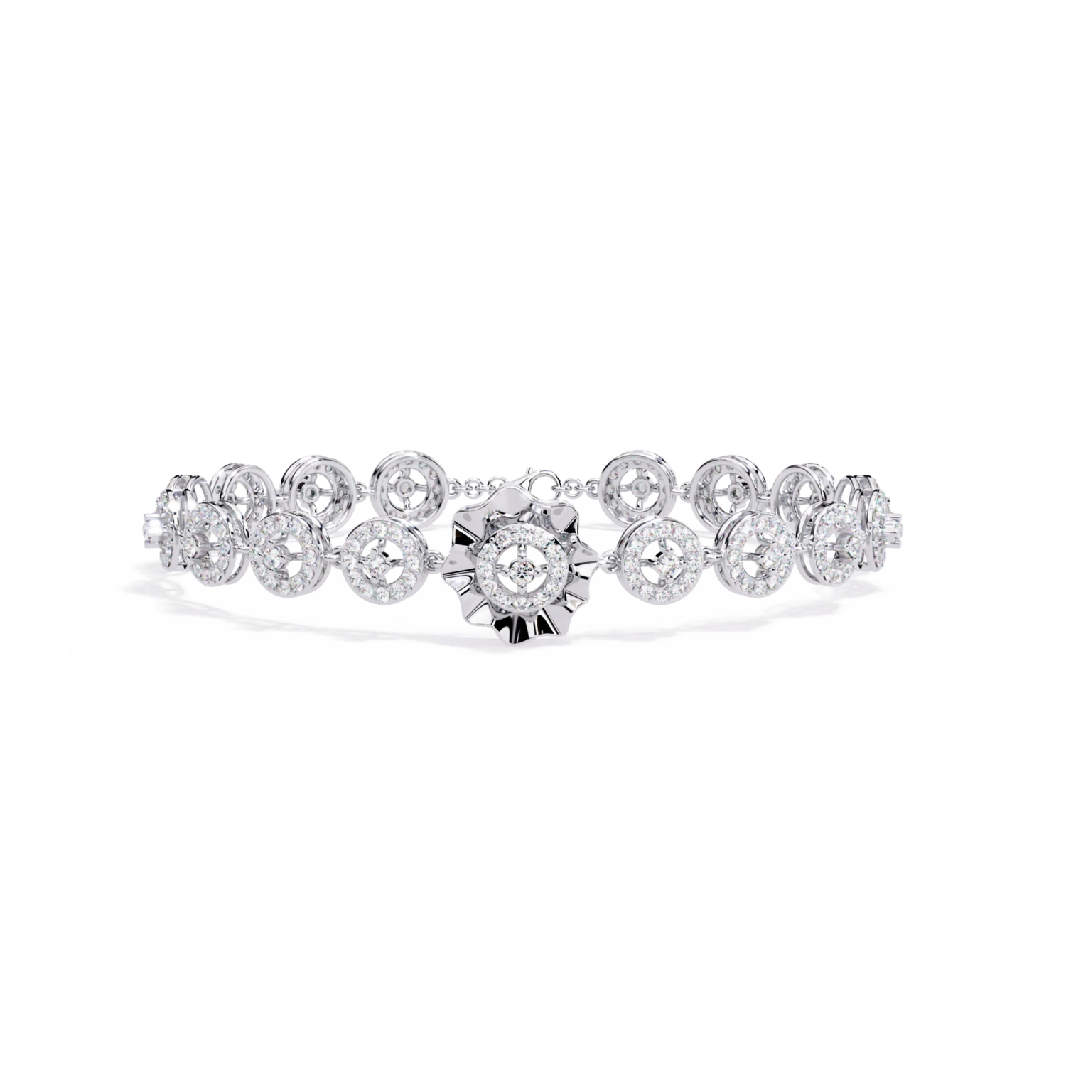 Geometric Disc Link Bracelet