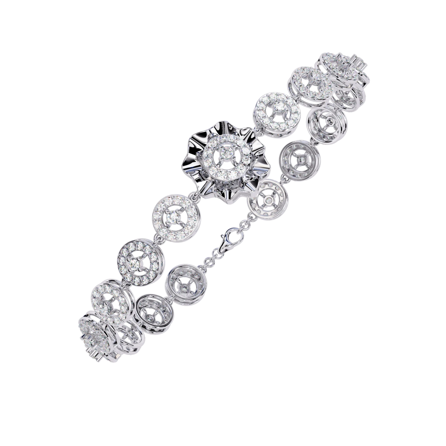 Geometric Disc Link Bracelet