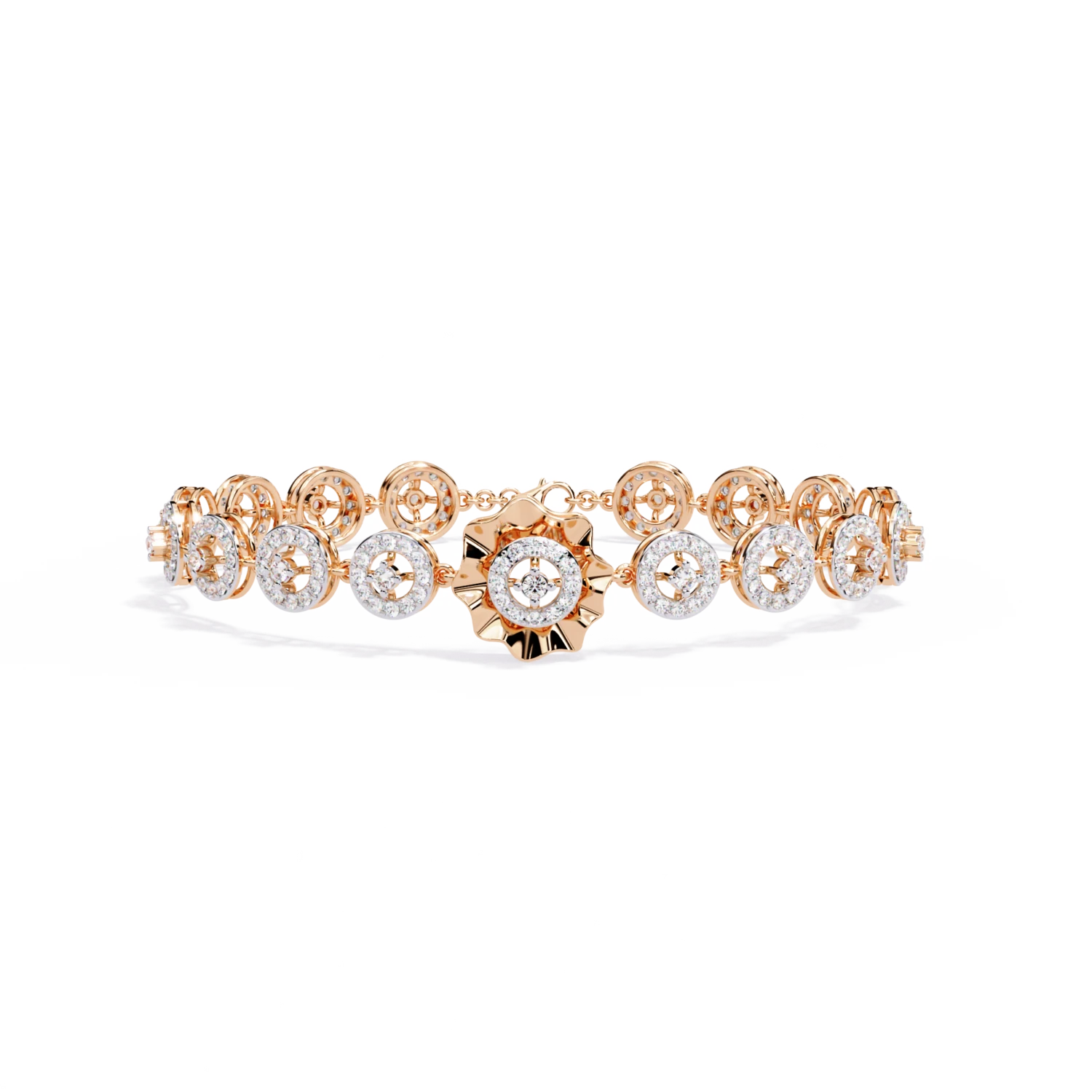 Geometric Disc Link Bracelet