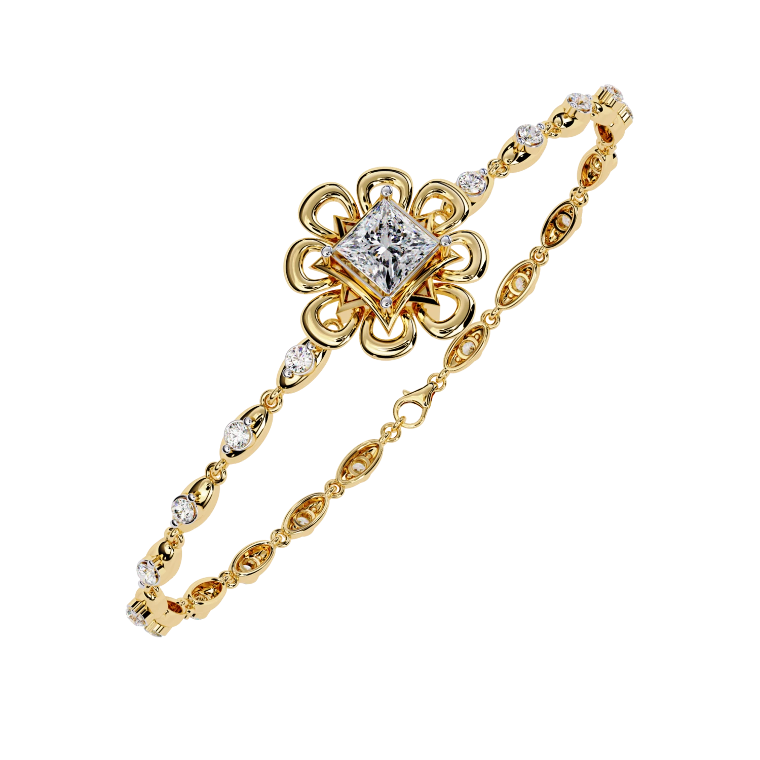Princess Floral Diamond Bracelet