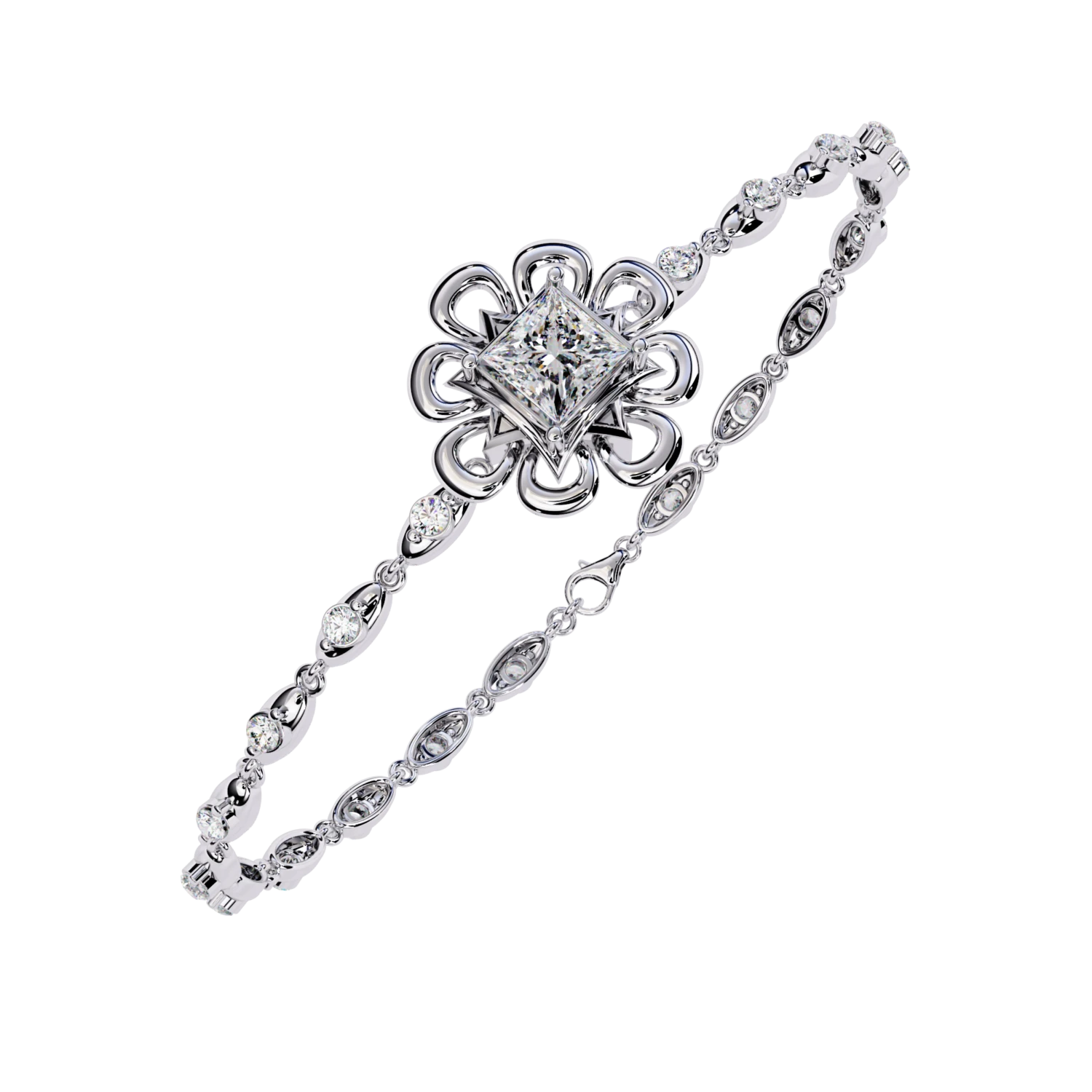 Princess Floral Diamond Bracelet