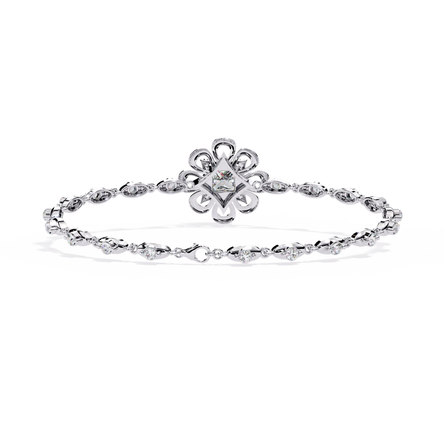 Princess Floral Diamond Bracelet