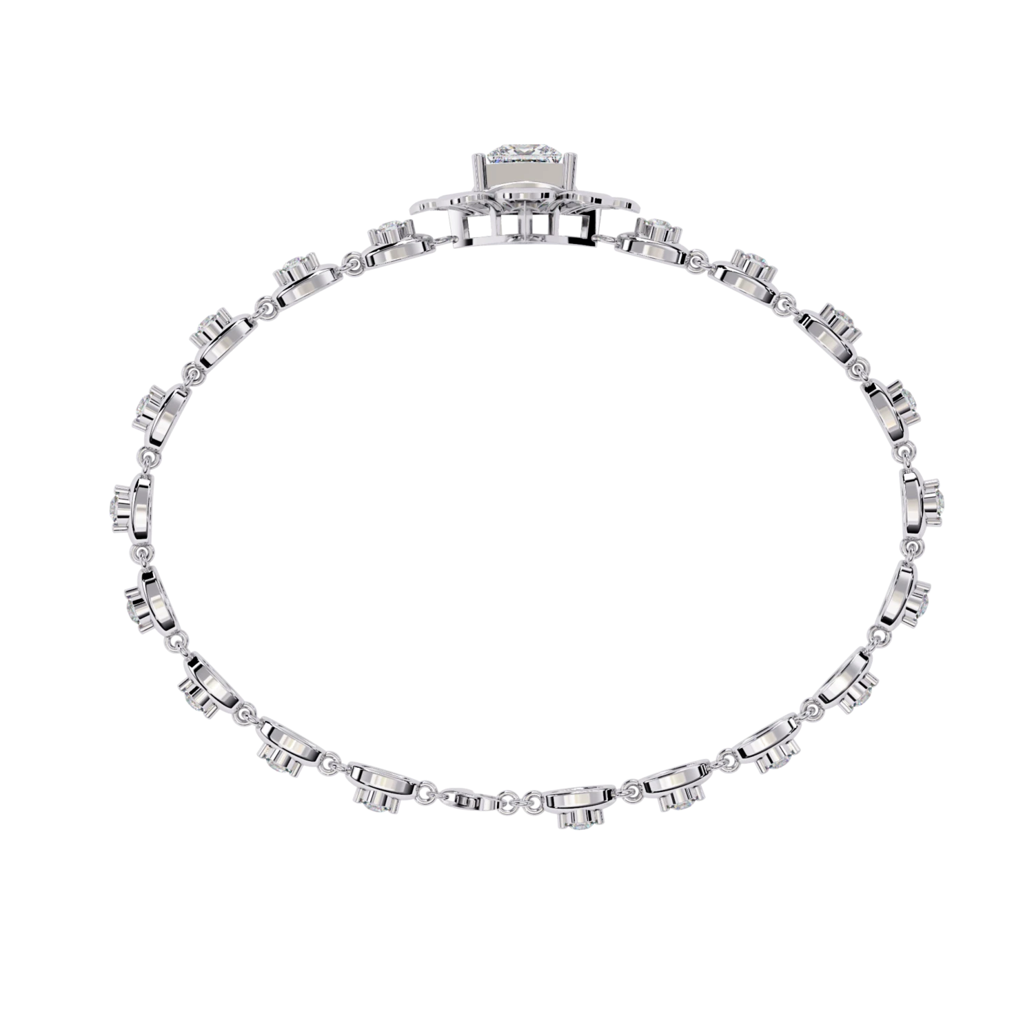 Princess Floral Diamond Bracelet