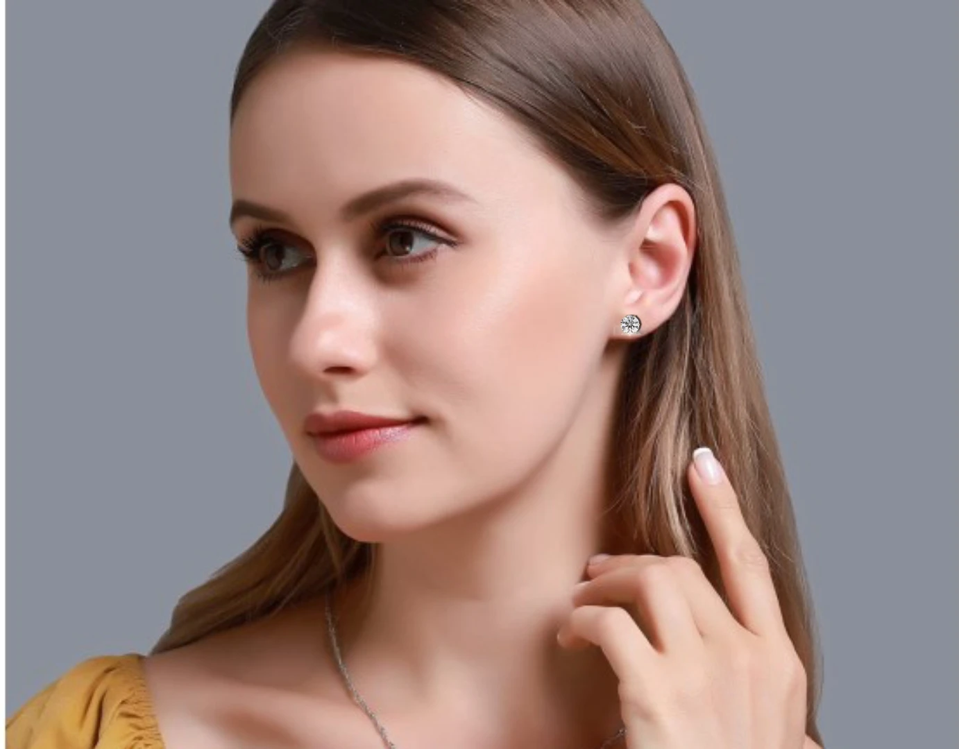 Rectangular Stepcut Solitaire Stud
