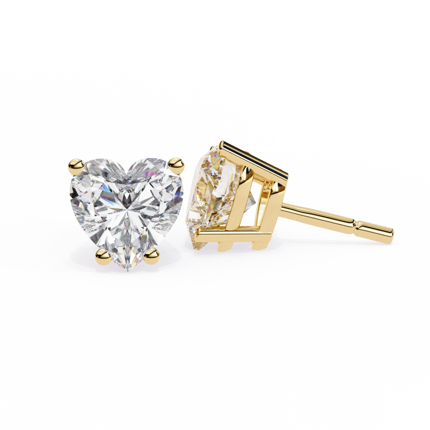 Forever Heart Diamond Stud Earrings