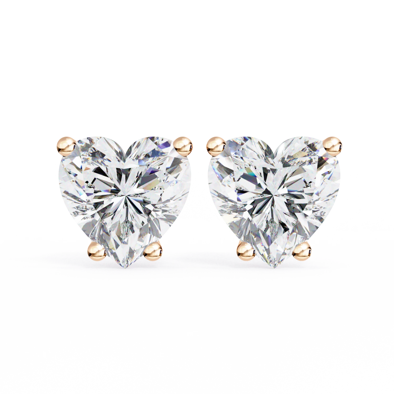 Forever Heart Diamond Stud Earrings