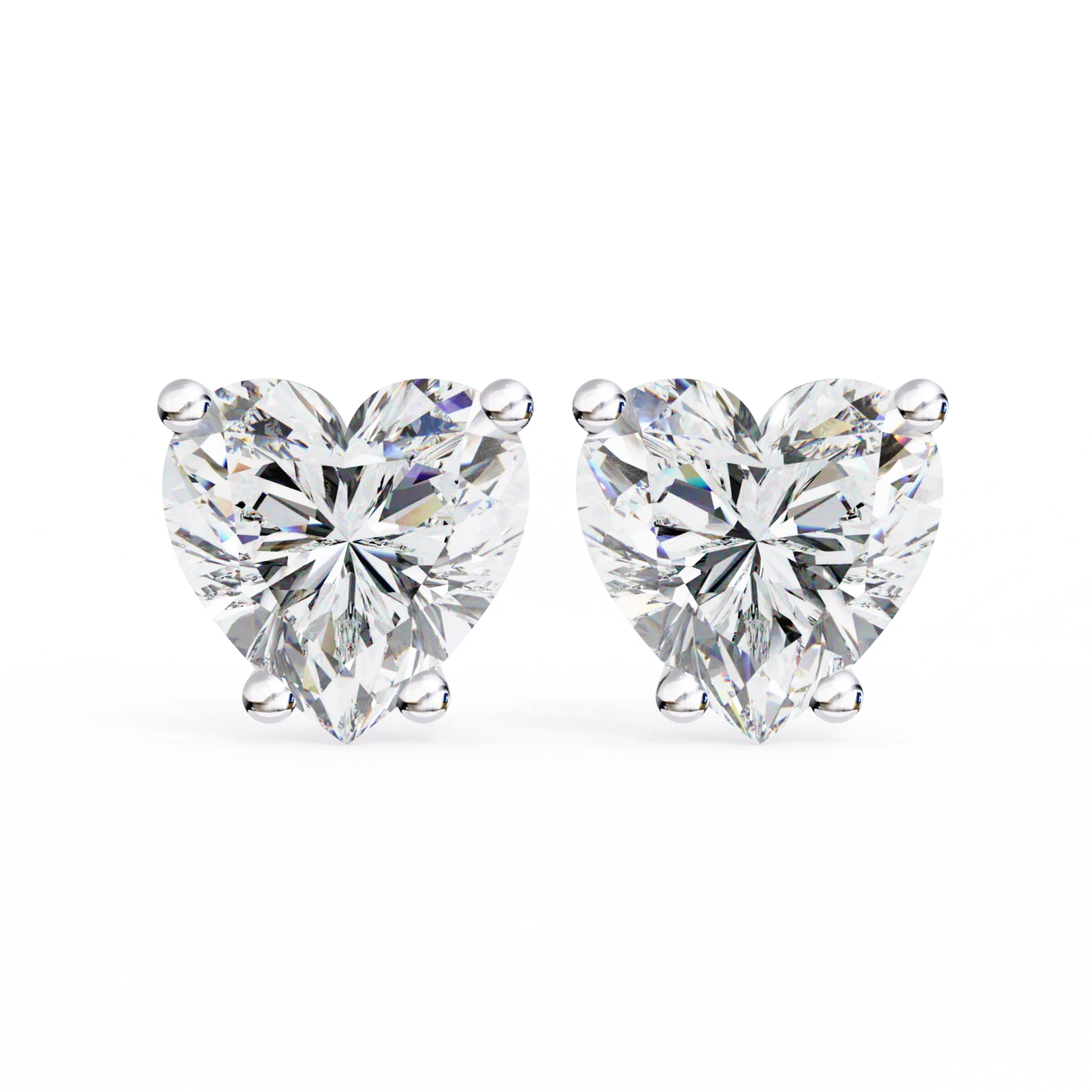 Forever Heart Diamond Stud Earrings
