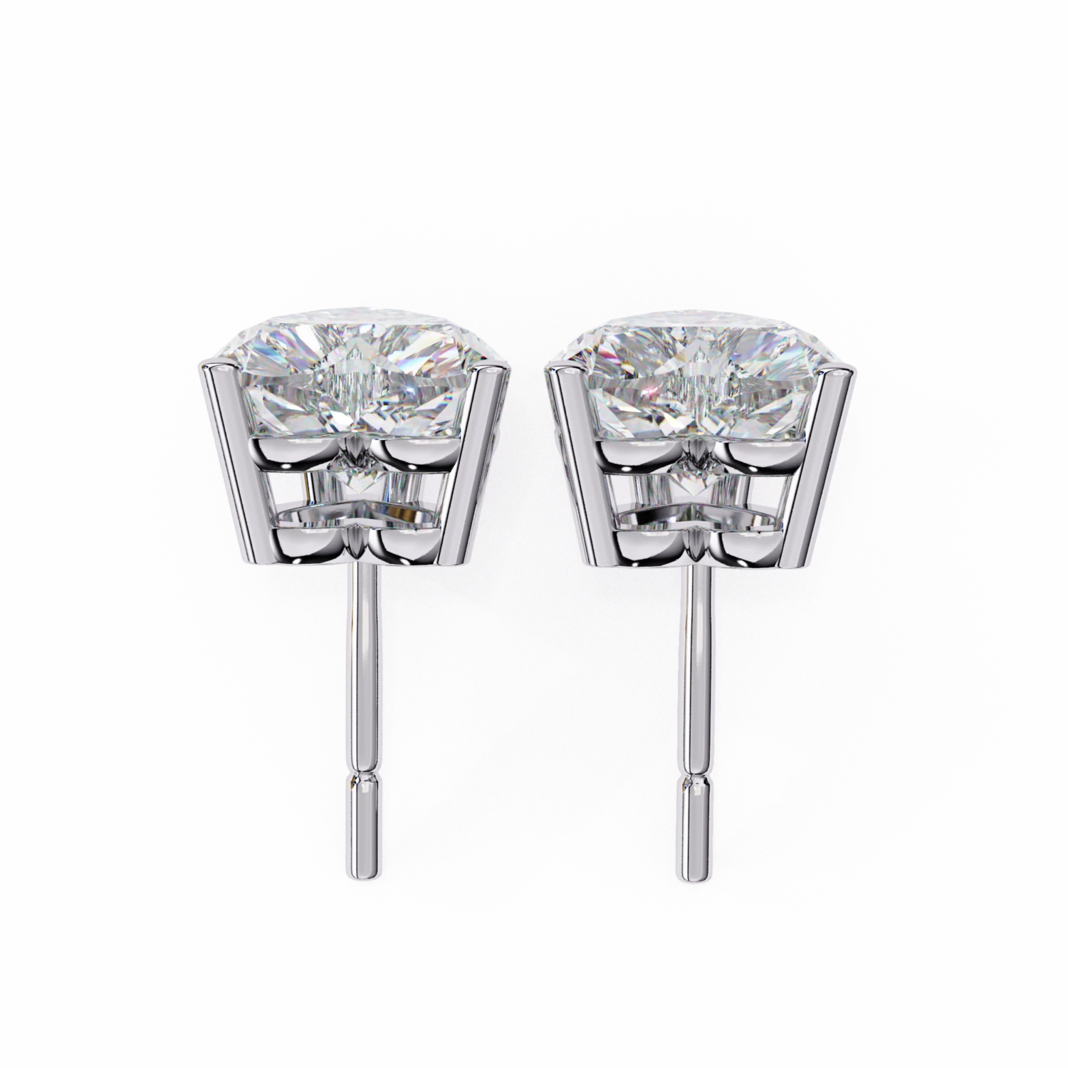 Forever Heart Diamond Stud Earrings