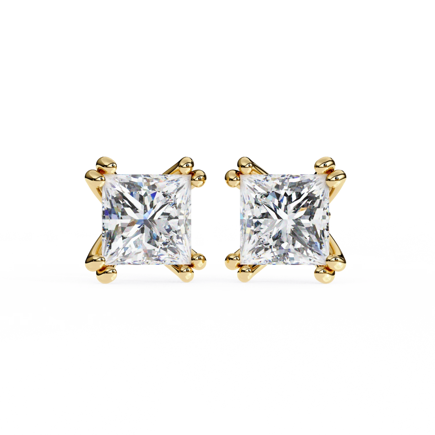 Dazzling Princess Cut Studs (Solitaire Prices Separate) 1 Dazzling Princess Cut Studs
