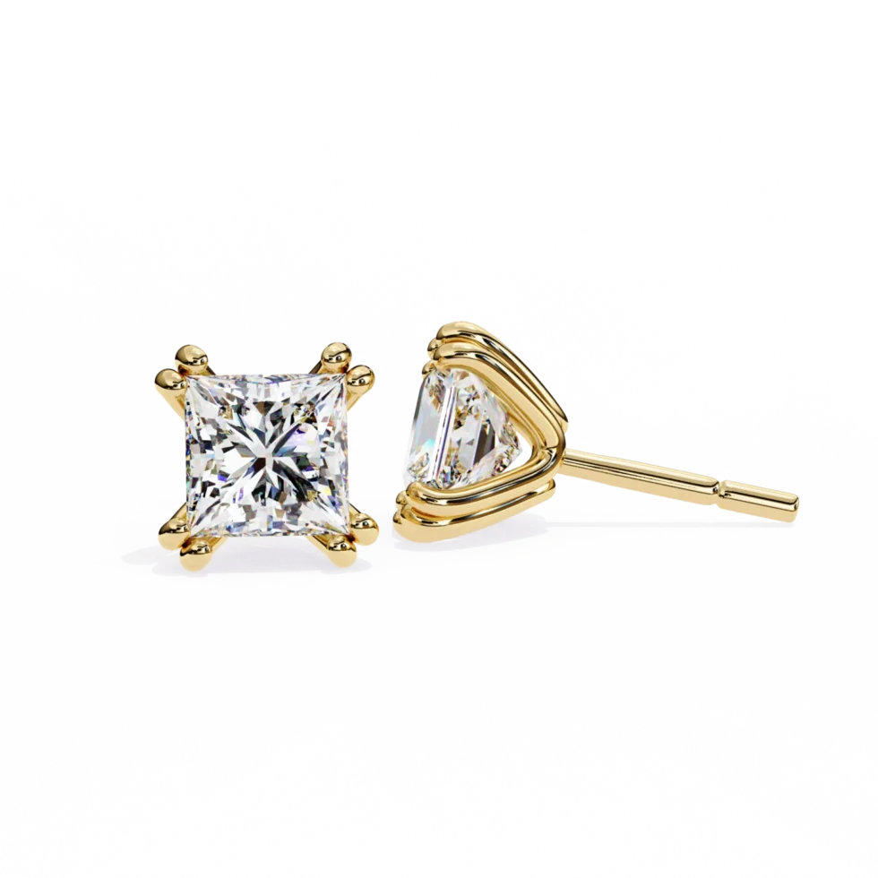 Dazzling Princess Cut Studs