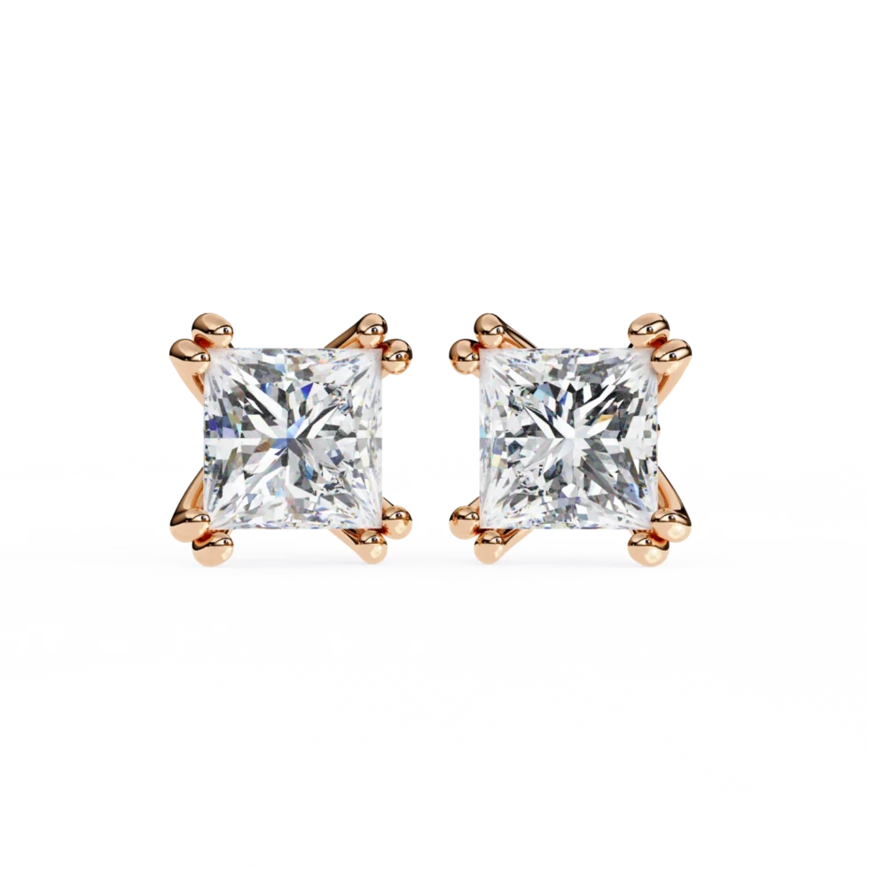 Dazzling Princess Cut Studs