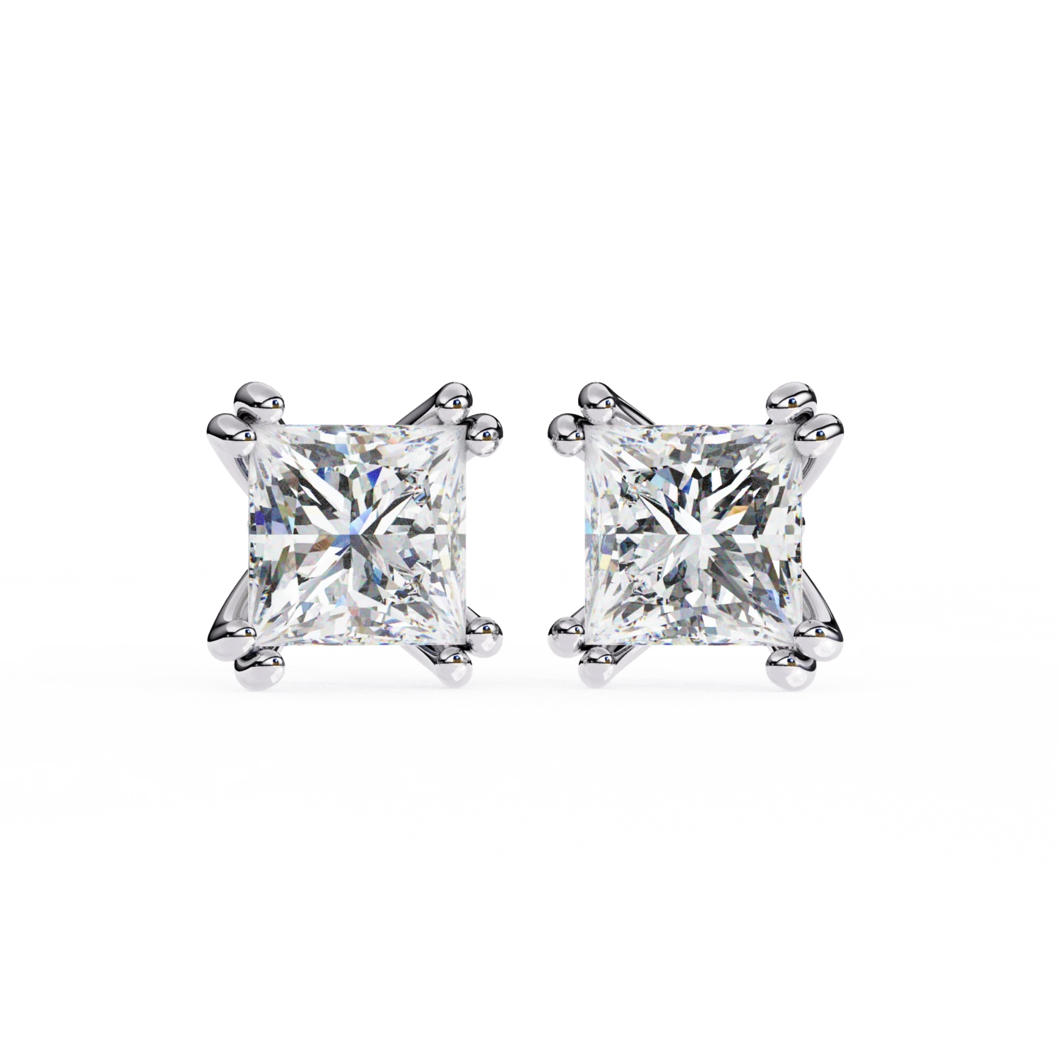 Dazzling Princess Cut Studs