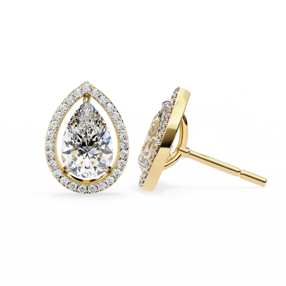 Radiant Pear-Shaped Diamond Earrings