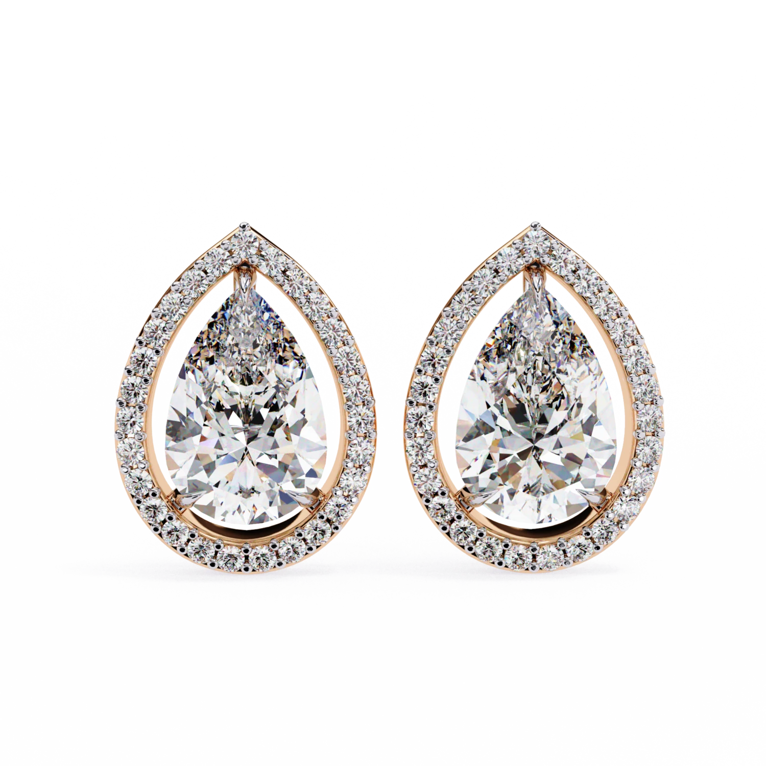 Radiant Pear-Shaped Diamond Earrings