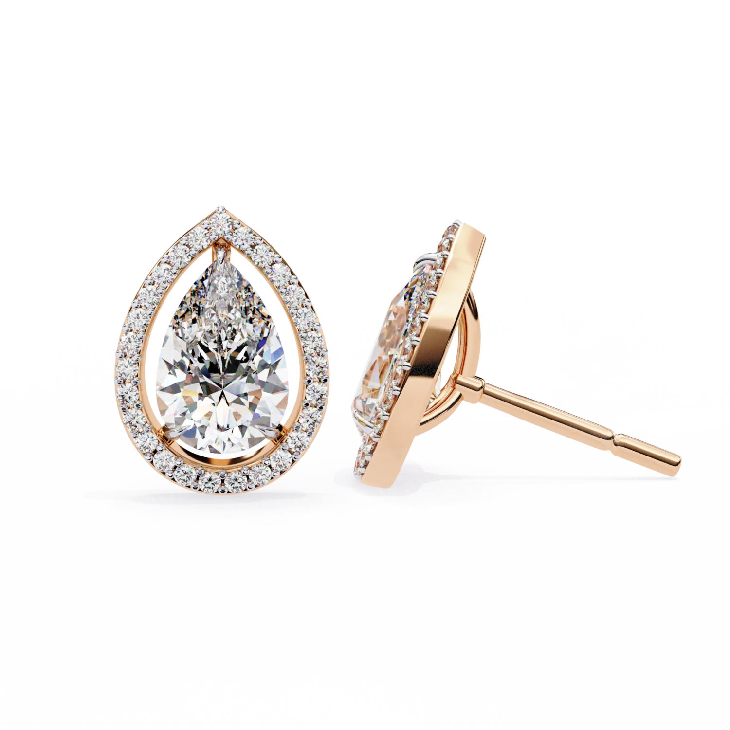 Radiant Pear-Shaped Diamond Earrings