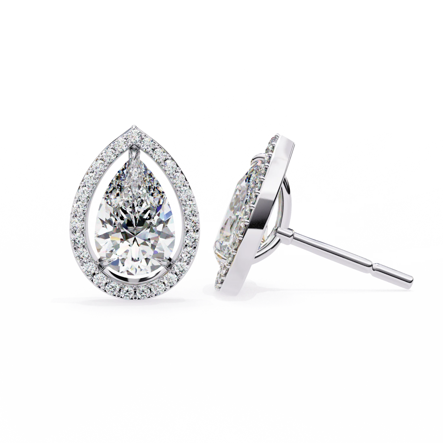 Radiant Pear-Shaped Diamond Earrings