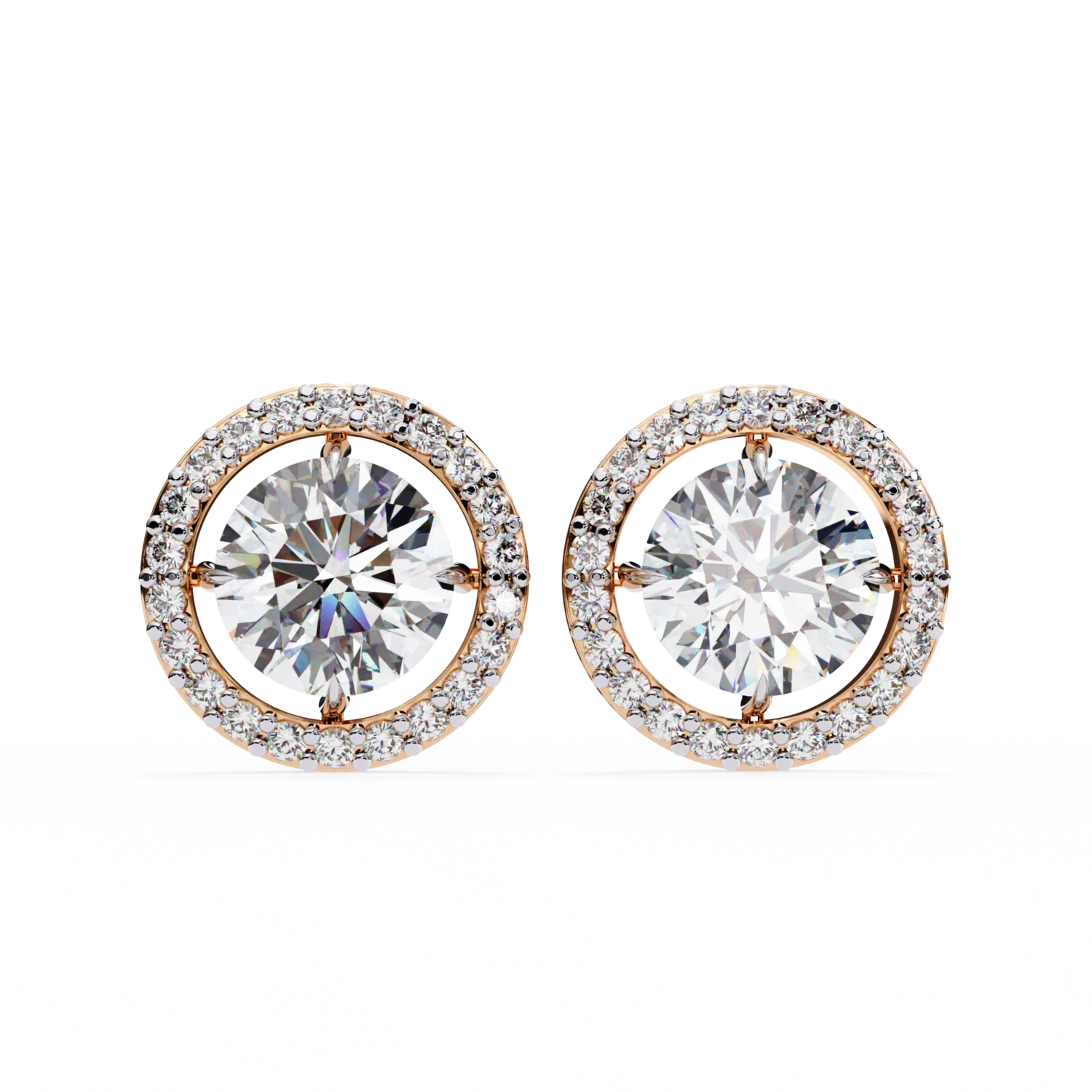 Elegant Circle Diamond Studs
