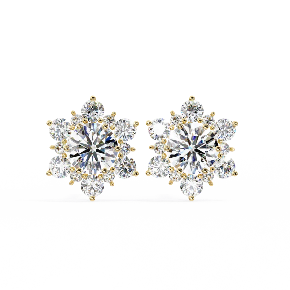Shimmering Blossom Diamond Studs 1 Shimmering Blossom Studs