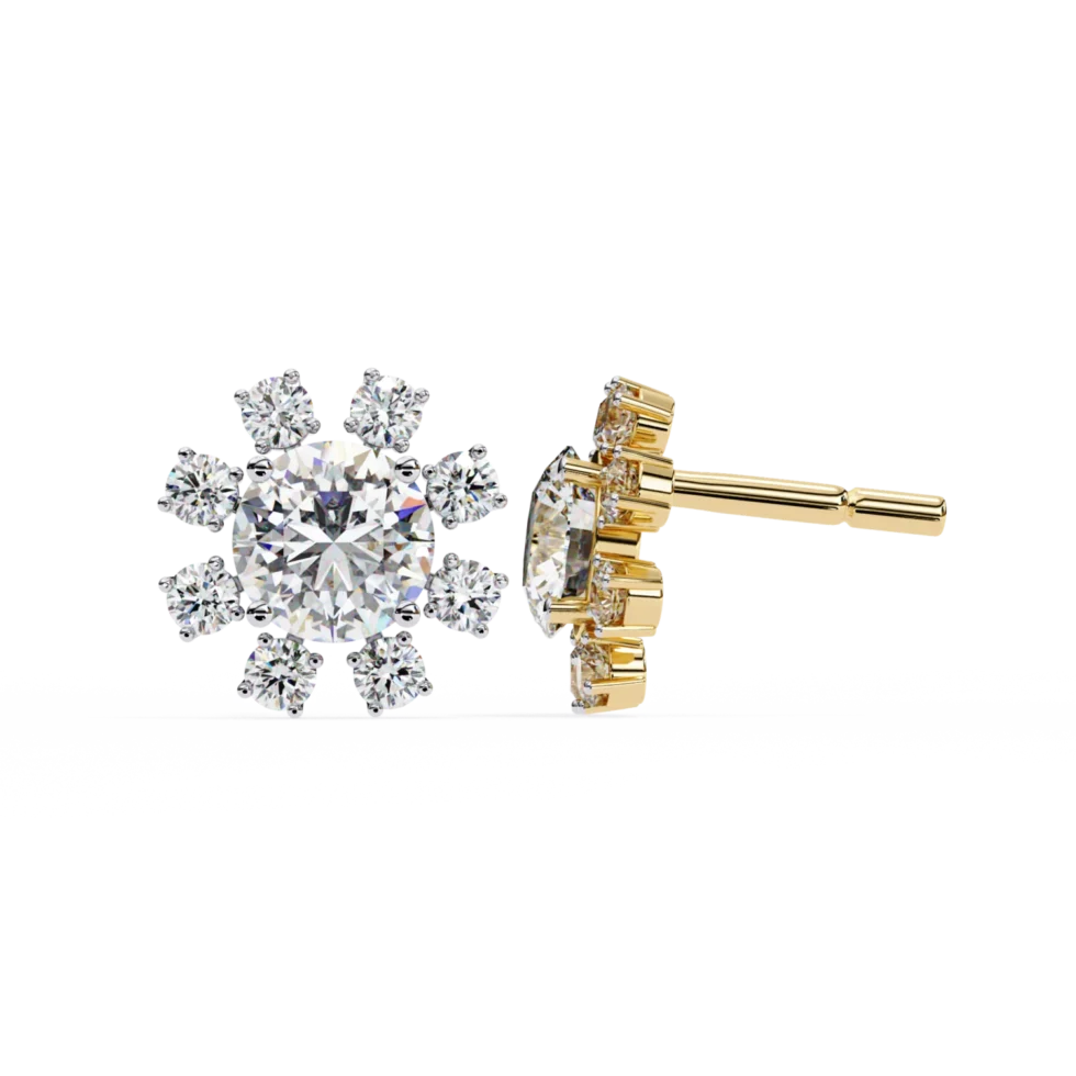 Sparkling Flower Studs Earrings (Solitaire Prices Separate) 1 Sparkling Flower Studs Earrings