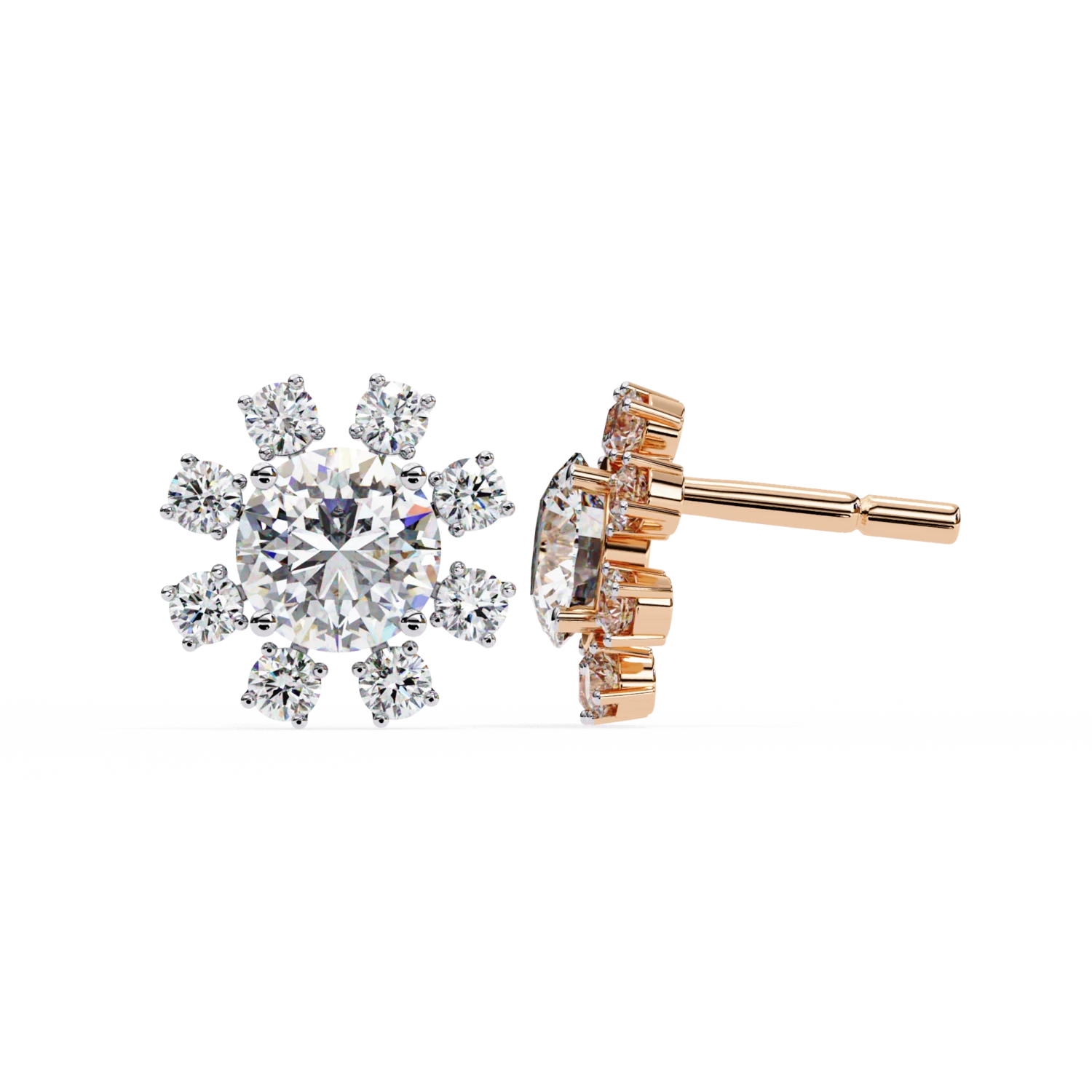 Sparkling Flower Studs Earrings